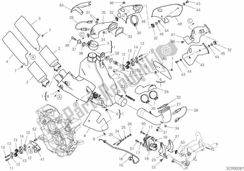Todas as partes de Sistema De Exaustão do Ducati Supersport S USA 937 2018